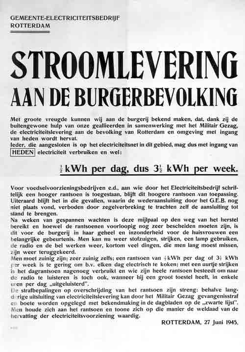 Herstel stroomlevering 1945